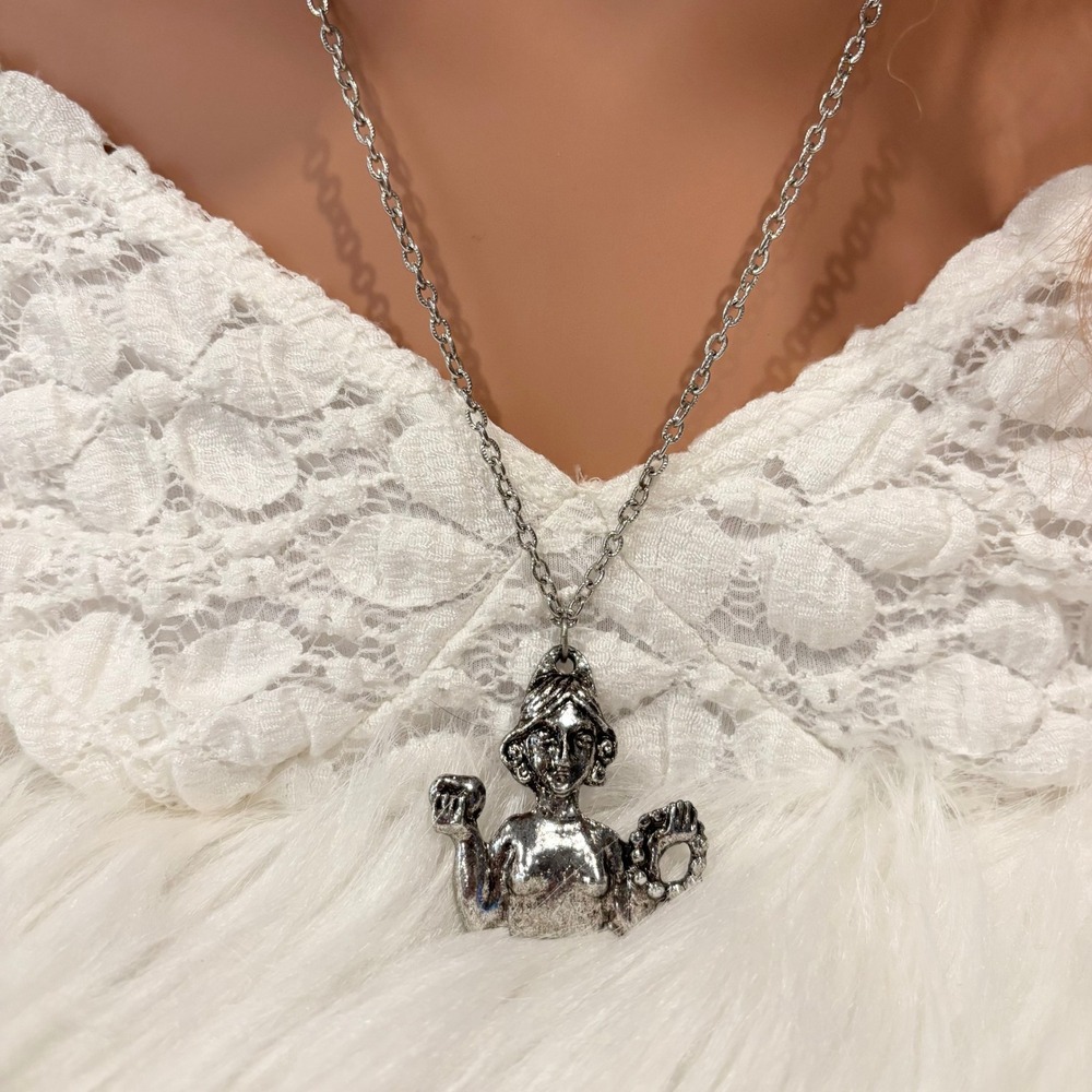 Virgo Zodiac Necklace Goddess Astrology‎ Horoscope Celestial Silver Tone 20616